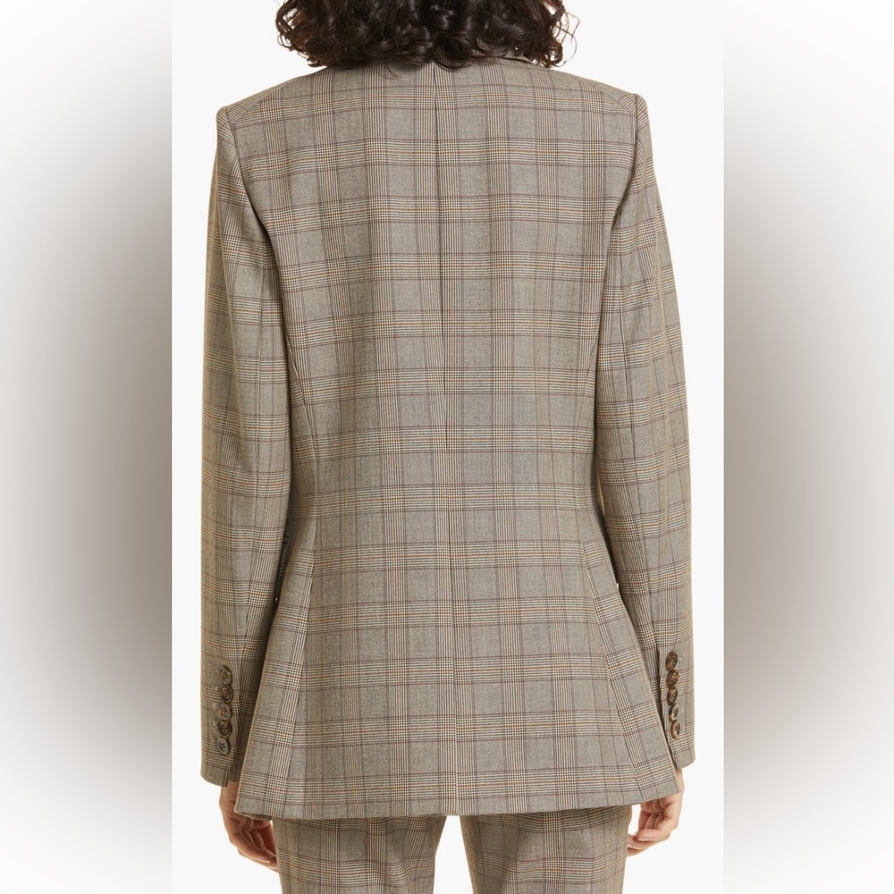 NWOT Veronica Beard Long & Lean Dickey Jacket in Brown Multi Plaid Size 6 - Picture 3 of 8